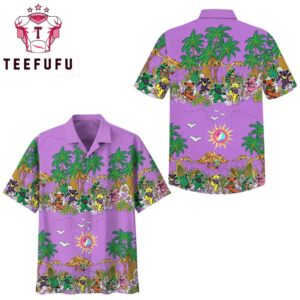 Grateful Dead Cute Dancing Bears Colors On The Beach Trendy Hawaiian Shirt