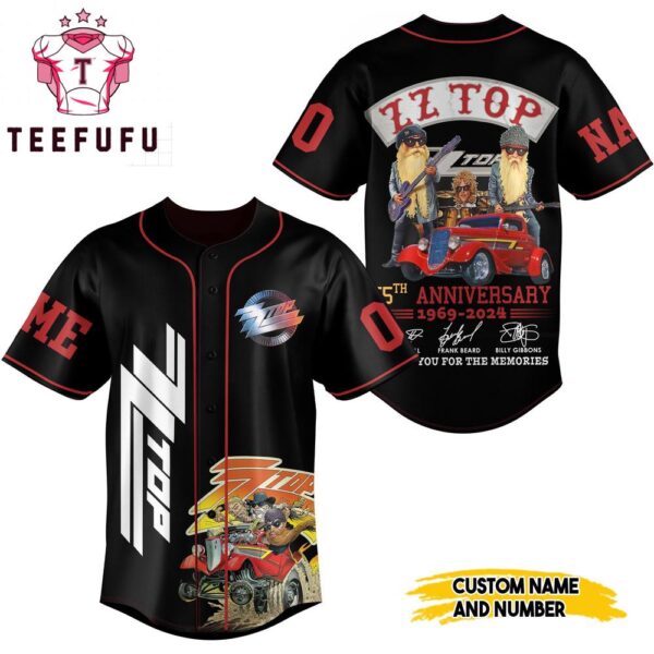 ZZ Top Band 55 Year Thank You For The Memories Baseball Jersey