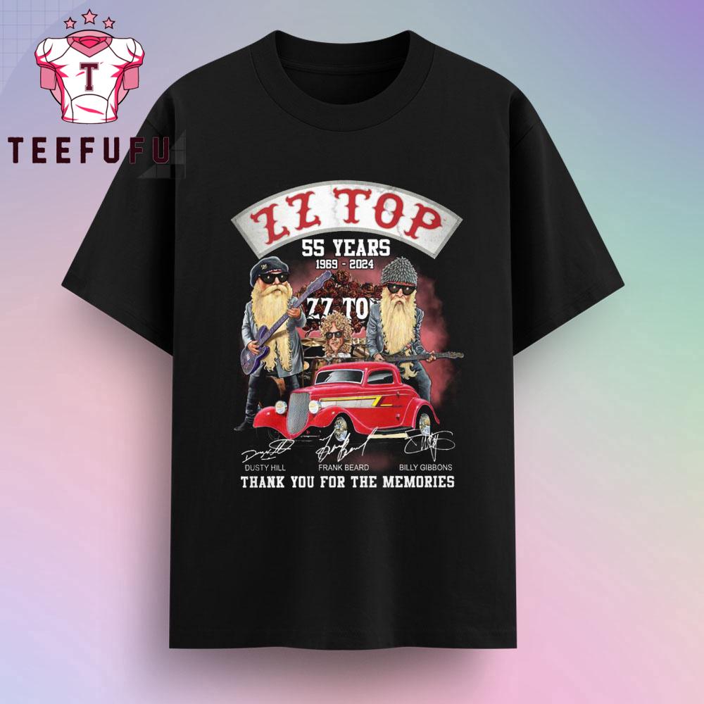 ZZ Top Band 55 Year Thank You For The Memories T Shirt