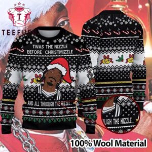 Snoop Dogg Twas The Nizzle Before Chrismizzle Ugly Christmas Sweater