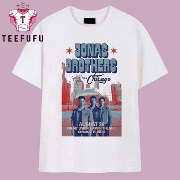 Jonas Brothers At Credit Union 1 Amphitheatre On Aug 26 2025 T Shirt